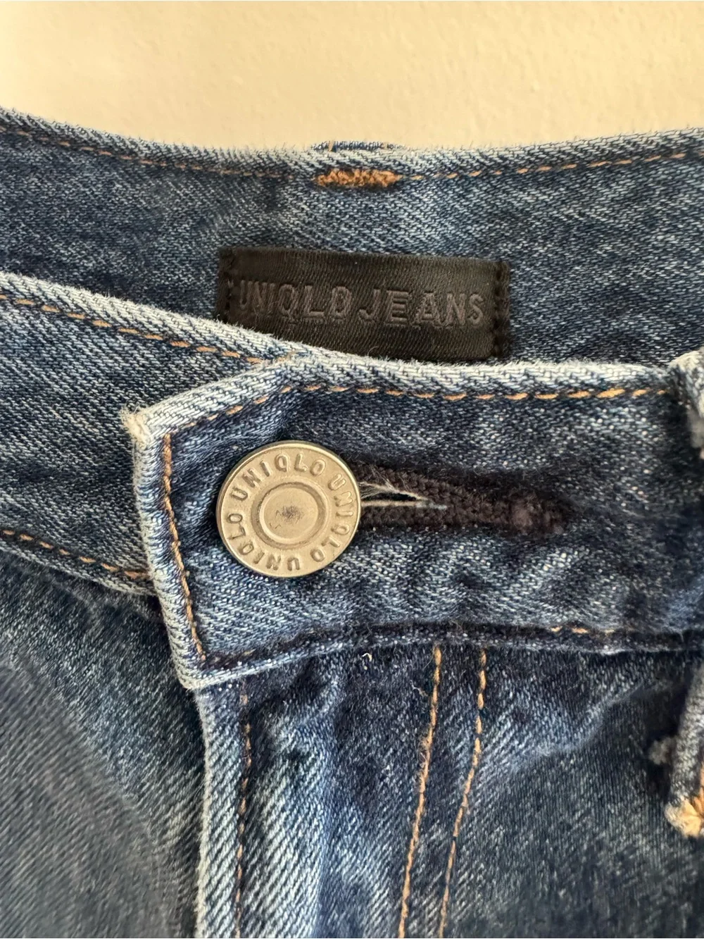 Uniqlo High Rise Baggy Denim Shorts Blue